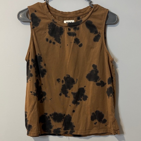 Pact 100% cotton Brown and Black Tie-Dye Muscle Tee - Picture 2 of 5